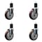 Service Caster 5'' Maroon Poly Wheel Swivel 1-3/4'' Expanding Stem Caster Set, 4PK SCC-EX20S514-PPUB-MRN-134-4 - alternate 1